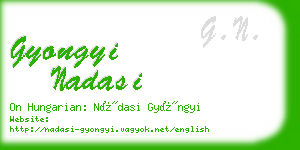 gyongyi nadasi business card